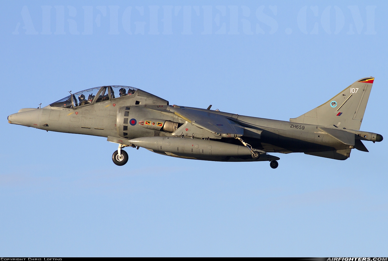 UK - Air Force British Aerospace Harrier T.12 ZH659 at Wittering (EGXT), UK