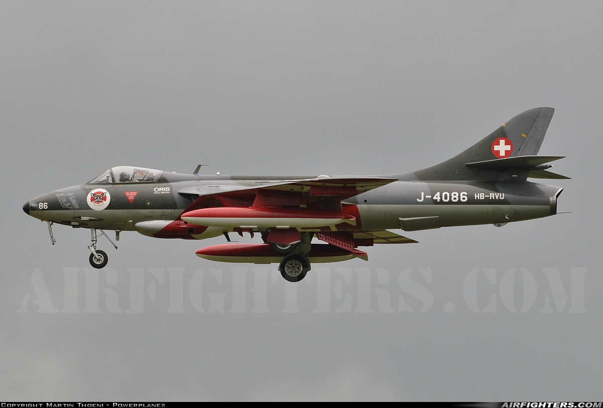 Private Hawker Hunter F58 HB-RVU at Bern - Belp (Belpmoos) (BRN / LSZB), Switzerland
