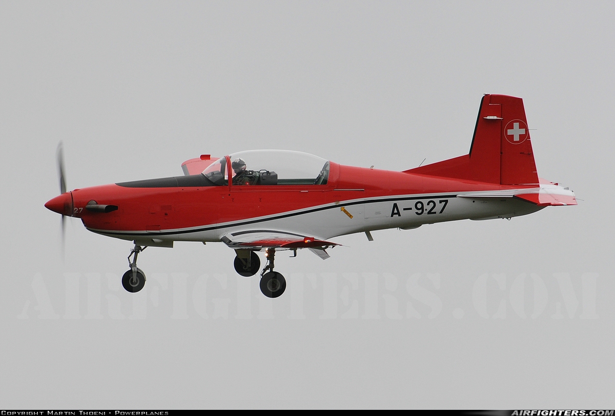 Switzerland - Air Force Pilatus NCPC-7 Turbo Trainer A-927 at Bern - Belp (Belpmoos) (BRN / LSZB), Switzerland