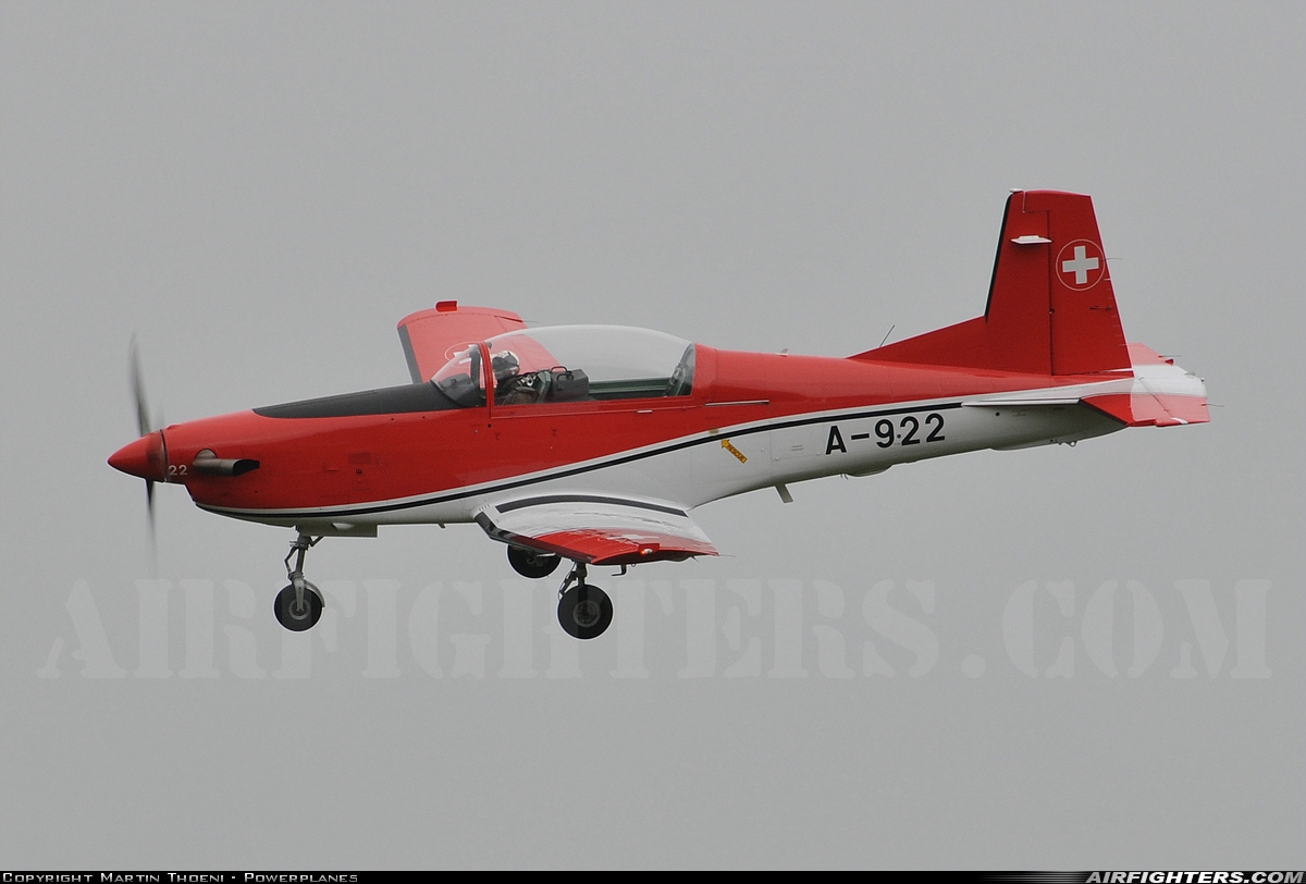 Switzerland - Air Force Pilatus NCPC-7 Turbo Trainer A-922 at Bern - Belp (Belpmoos) (BRN / LSZB), Switzerland