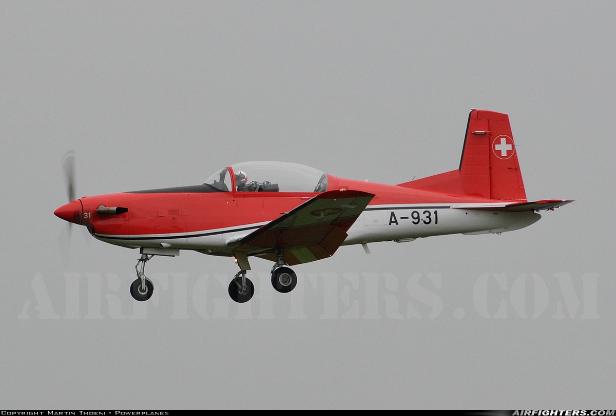 Switzerland - Air Force Pilatus NCPC-7 Turbo Trainer A-931 at Bern - Belp (Belpmoos) (BRN / LSZB), Switzerland
