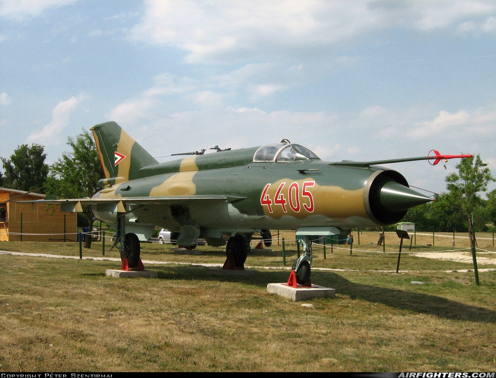 Hungary - Air Force Mikoyan-Gurevich MiG-21MF 4405 at Off-Airport - Zánka, Hungary
