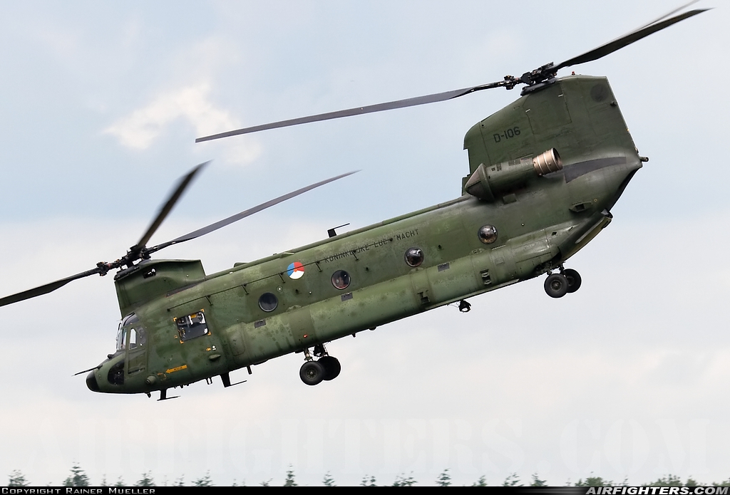 Netherlands - Air Force Boeing Vertol CH-47D Chinook D-106 at Breda - Gilze-Rijen (GLZ / EHGR), Netherlands