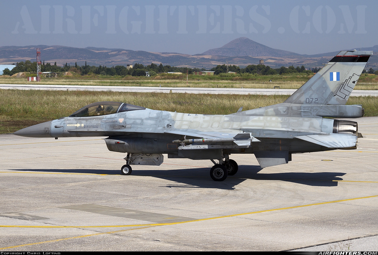 Greece - Air Force General Dynamics F-16C Fighting Falcon 072 at Nea Anghialos (VOL / LGBL), Greece