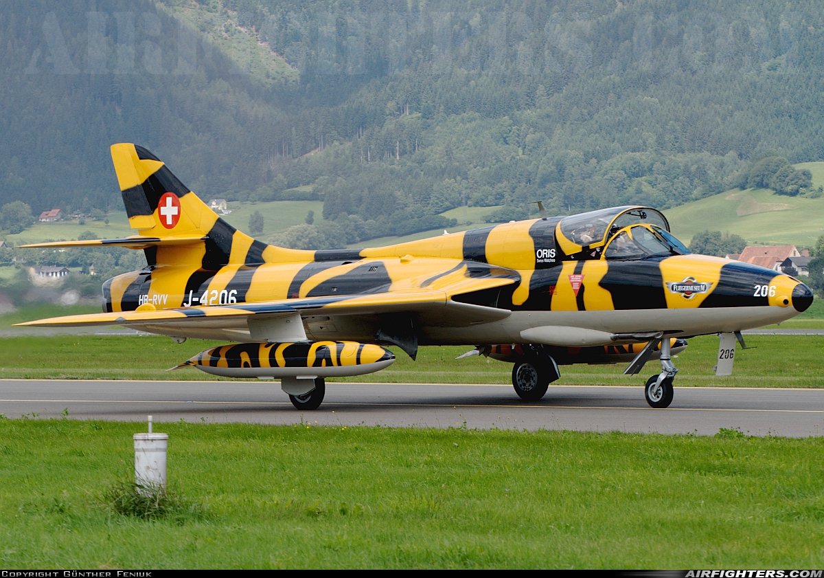 Private Hawker Hunter T68 HB-RVV at Zeltweg (LOXZ), Austria