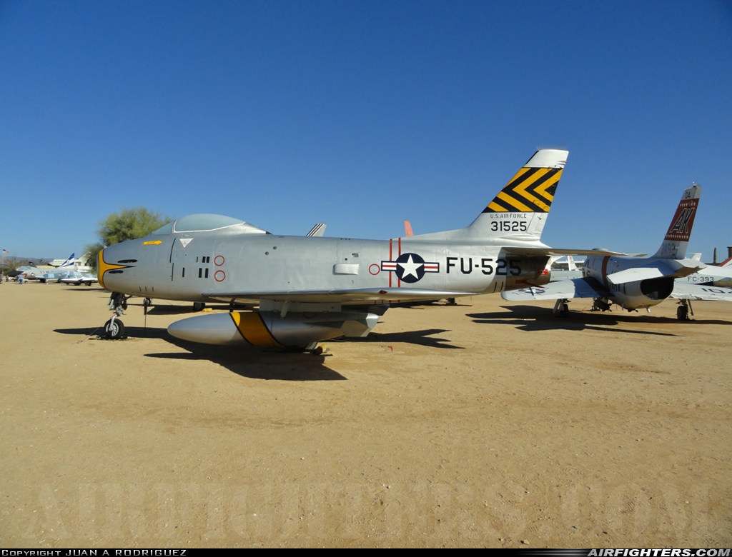 USA - Air Force North American F-86H Sabre 53-1525 at Tucson - Pima Air and Space Museum, USA