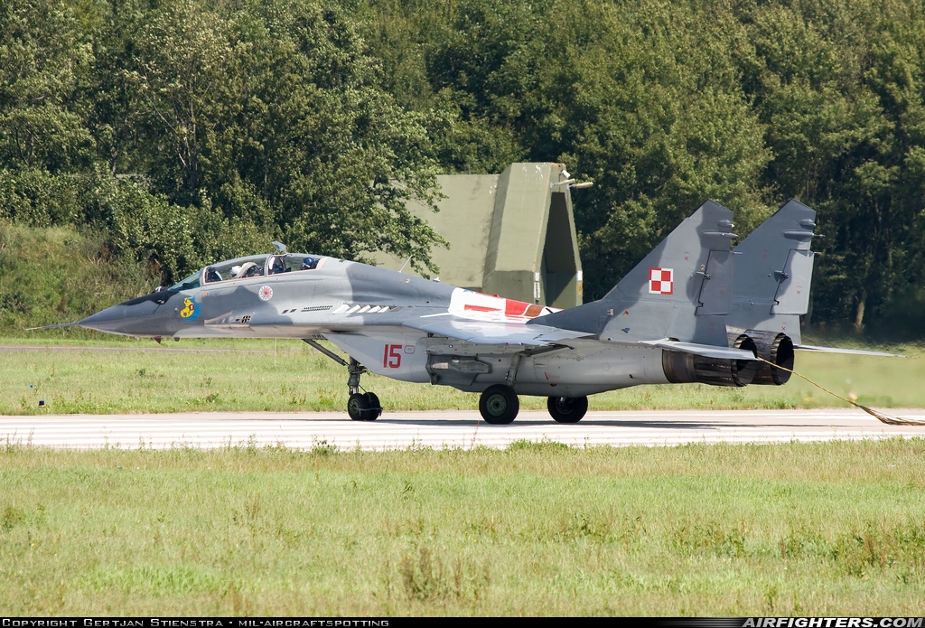Poland - Air Force Mikoyan-Gurevich MiG-29UB (9.51) 15 at Leeuwarden (LWR / EHLW), Netherlands