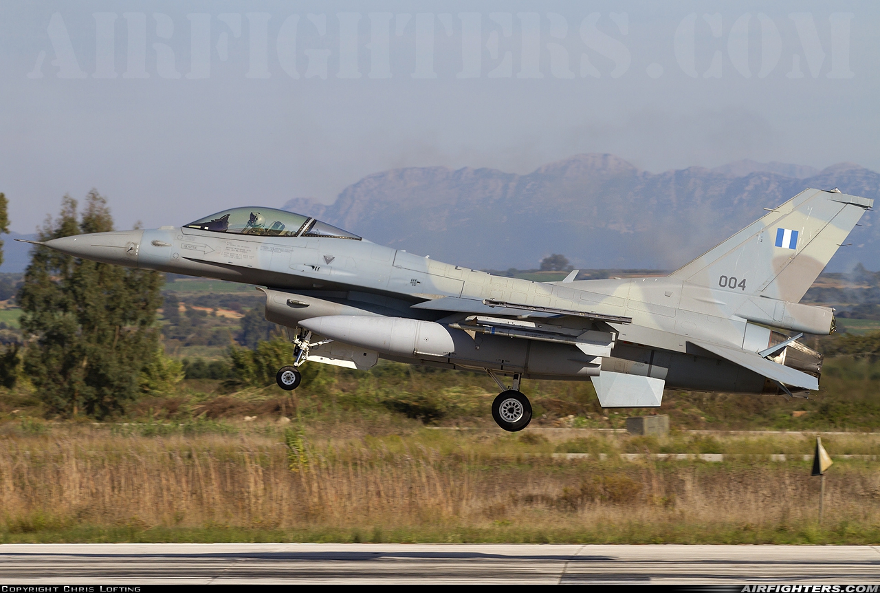 Greece - Air Force General Dynamics F-16C Fighting Falcon 004 at Andravida (Pyrgos -) (PYR / LGAD), Greece