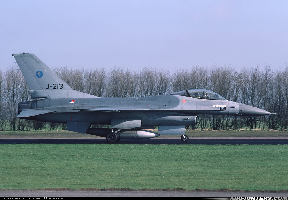Netherlands - Air Force General Dynamics F-16A Fighting Falcon J-213 at Leeuwarden (LWR / EHLW), Netherlands
