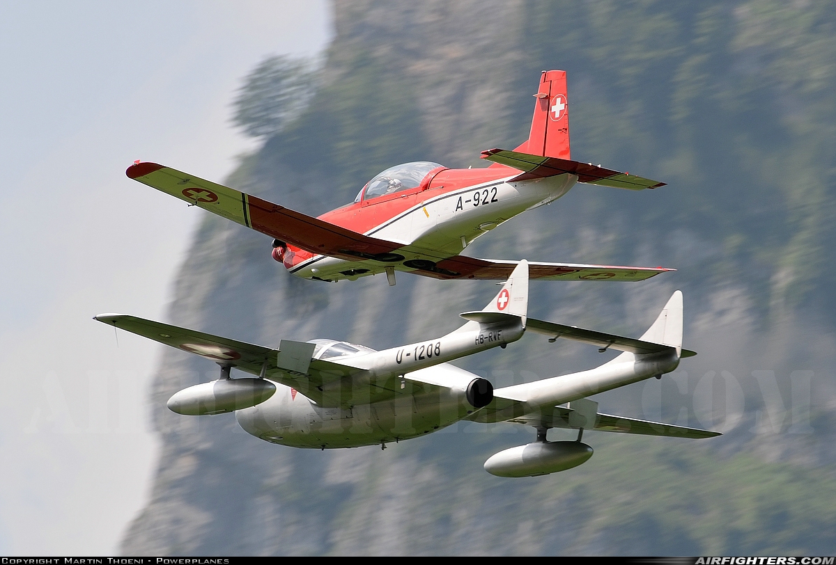 Switzerland - Air Force Pilatus NCPC-7 Turbo Trainer A-922 at Mollis (LSMF), Switzerland