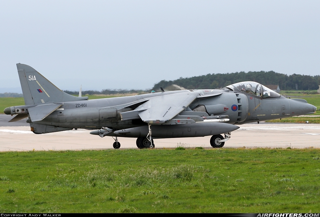 UK - Air Force British Aerospace Harrier GR.7A ZD461 at Lossiemouth (LMO / EGQS), UK