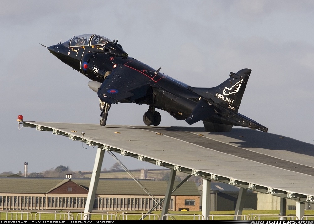 UK - Navy British Aerospace Harrier T.8 ZB603 at Yeovilton (YEO / EGDY), UK