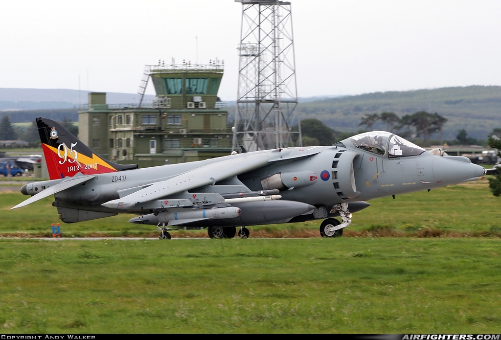 UK - Air Force British Aerospace Harrier GR.7 ZD410 at Lossiemouth (LMO / EGQS), UK