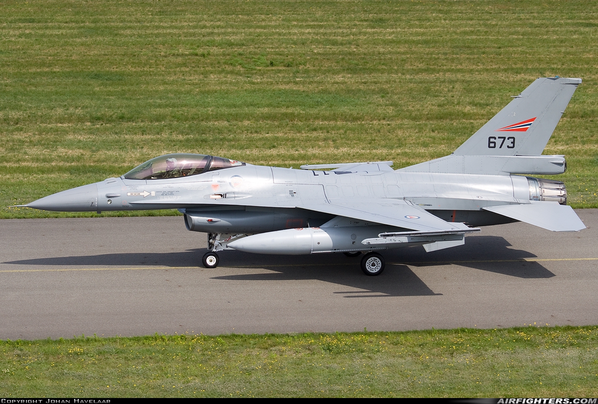 Norway - Air Force General Dynamics F-16AM Fighting Falcon 673 at Bergen op Zoom - Woensdrecht (WOE / BZM / EHWO), Netherlands