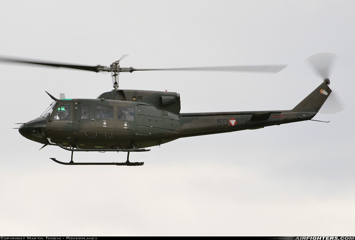 Austria - Air Force Agusta-Bell AB-212 5D-HV at Zeltweg (LOXZ), Austria