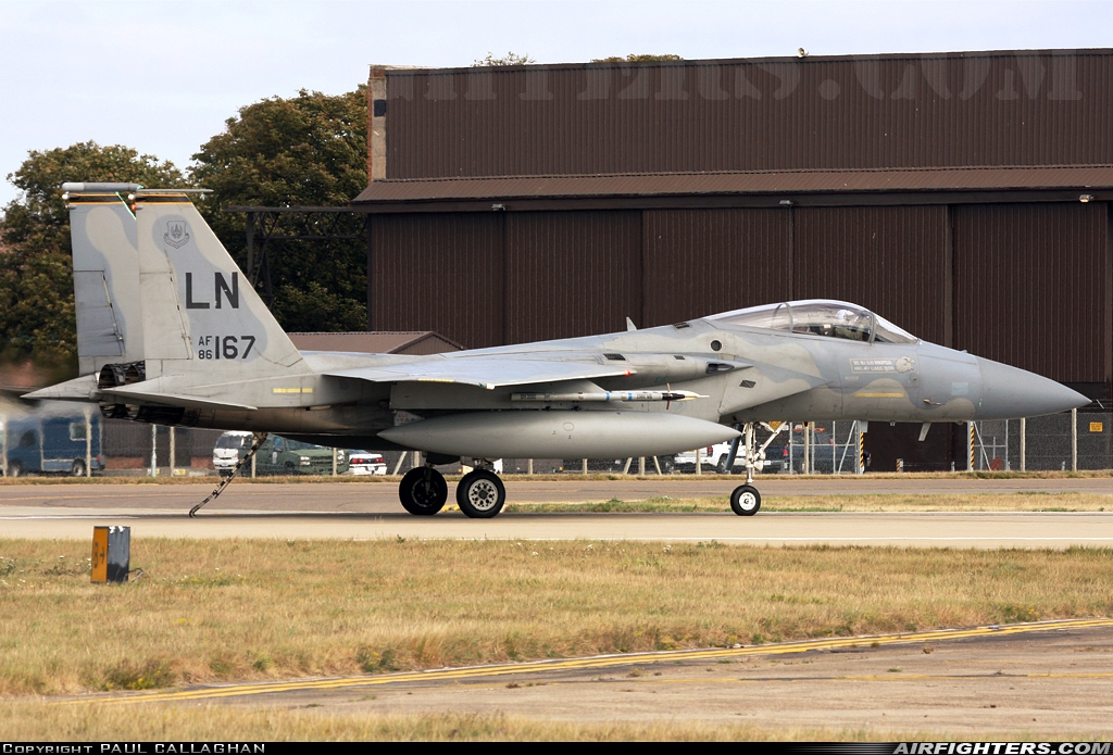 USA - Air Force McDonnell Douglas F-15C Eagle 86-0167 at Mildenhall (MHZ / GXH / EGUN), UK