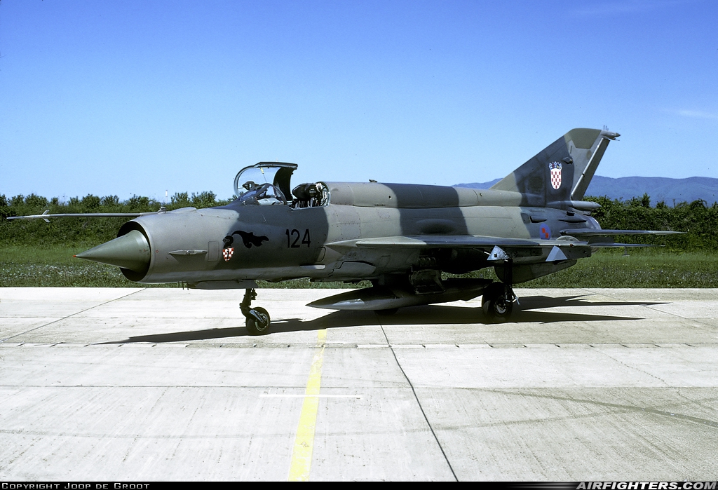 Croatia - Air Force Mikoyan-Gurevich MiG-21bis 124 at Zagreb - Pleso (ZAG / LDZA), Croatia