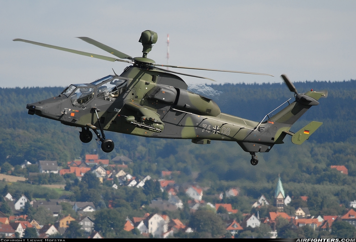 Germany - Army Eurocopter EC-665 Tiger UHT 74+08 at Buckeburg (- Achum) (ETHB), Germany