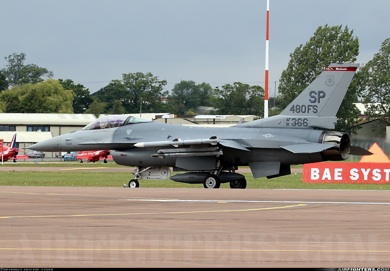 USA - Air Force General Dynamics F-16C Fighting Falcon 91-0366 at Fairford (FFD / EGVA), UK