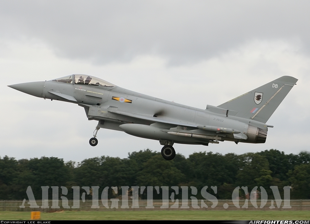 UK - Air Force Eurofighter Typhoon F2 ZJ932 at Coningsby (EGXC), UK