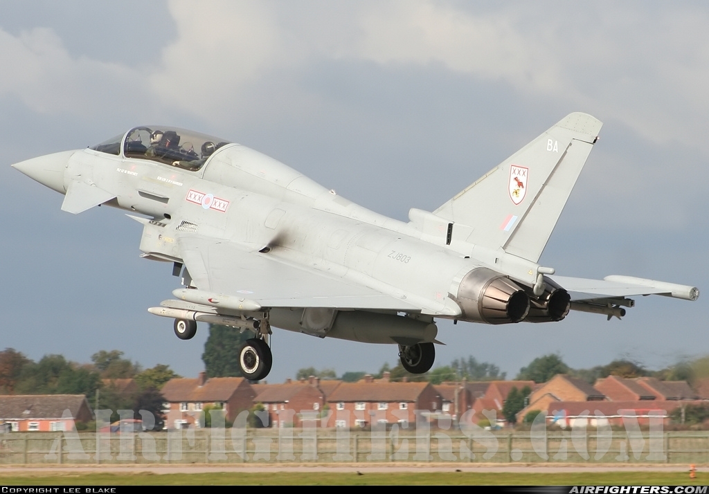 UK - Air Force Eurofighter Typhoon T1 ZJ803 at Coningsby (EGXC), UK