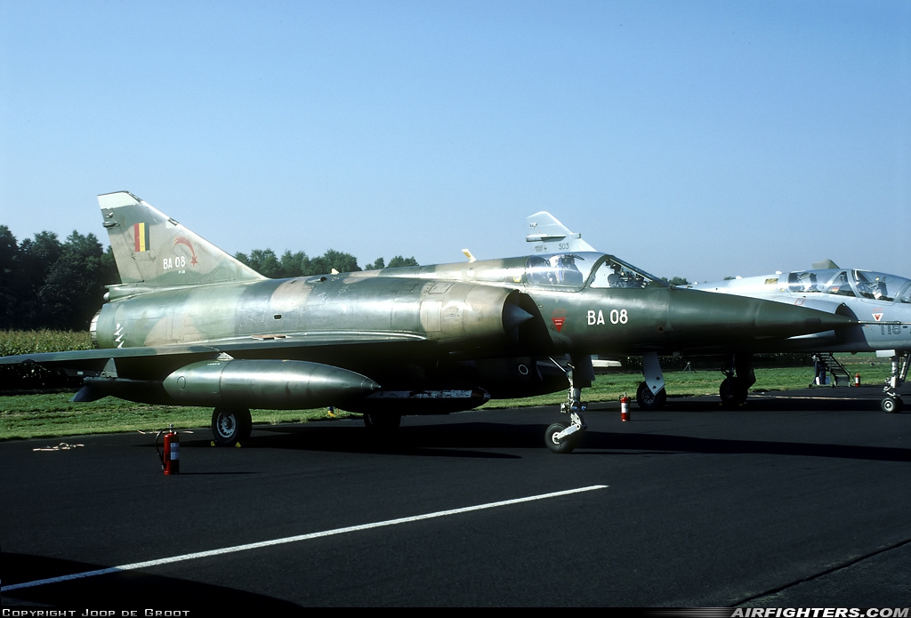 Belgium - Air Force Dassault Mirage 5BA BA08 at Eindhoven (- Welschap) (EIN / EHEH), Netherlands