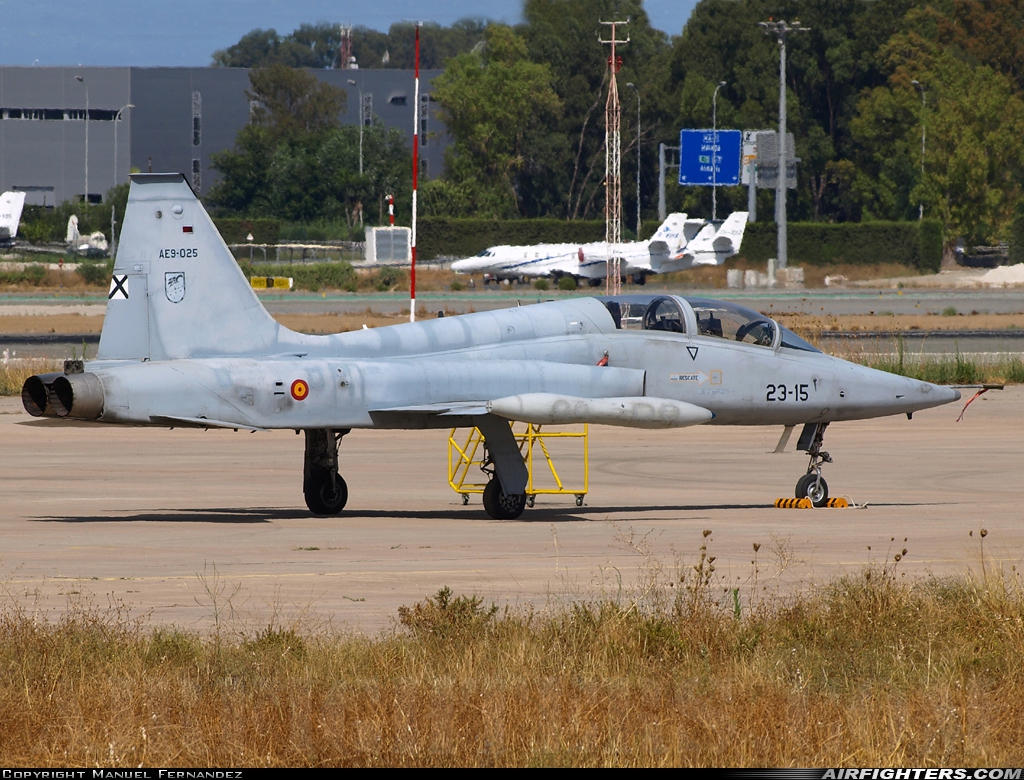Spain - Air Force Northrop SF-5M Freedom Fighter AE.9-025 at Malaga (AGP / LEMG), Spain