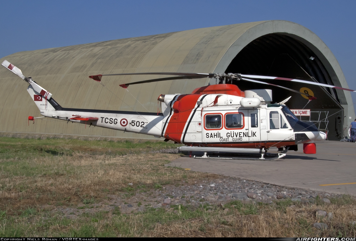 Türkiye - Coast Guard Agusta-Bell AB-412EP Grifone TCSG-502 at Izmir - Cigli (IGL / LTBL), Türkiye
