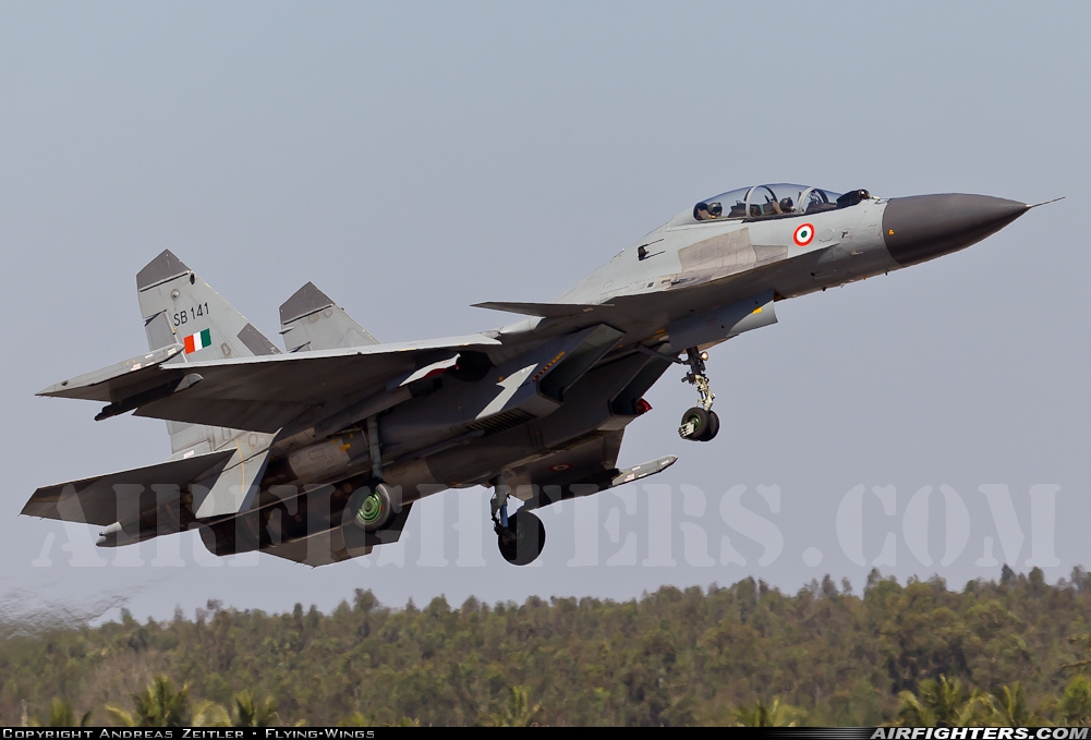 India - Air Force Sukhoi Su-30MKI Flanker SB141 at Yelahanka (VOYK), India