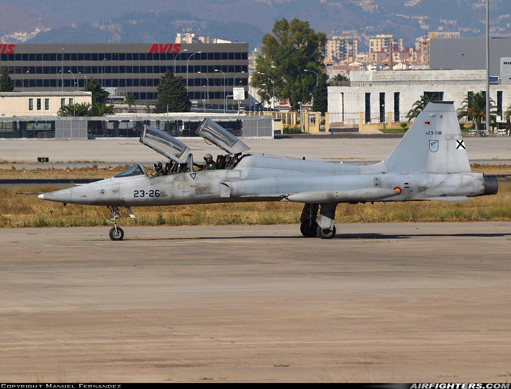 Spain - Air Force Northrop SF-5M Freedom Fighter AE.9-018 at Malaga (AGP / LEMG), Spain