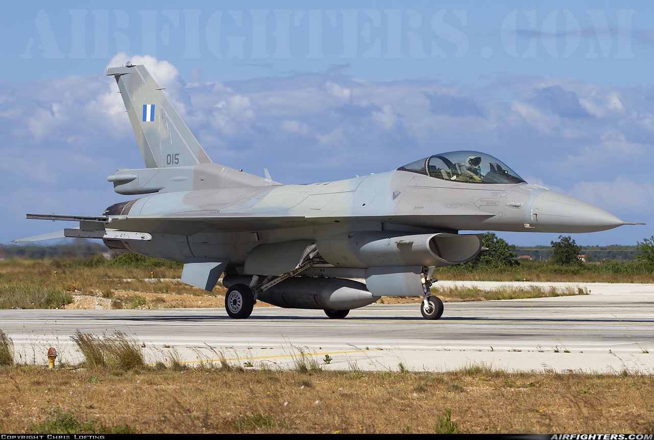 Greece - Air Force General Dynamics F-16C Fighting Falcon 015 at Araxos (GPA / LGRX), Greece