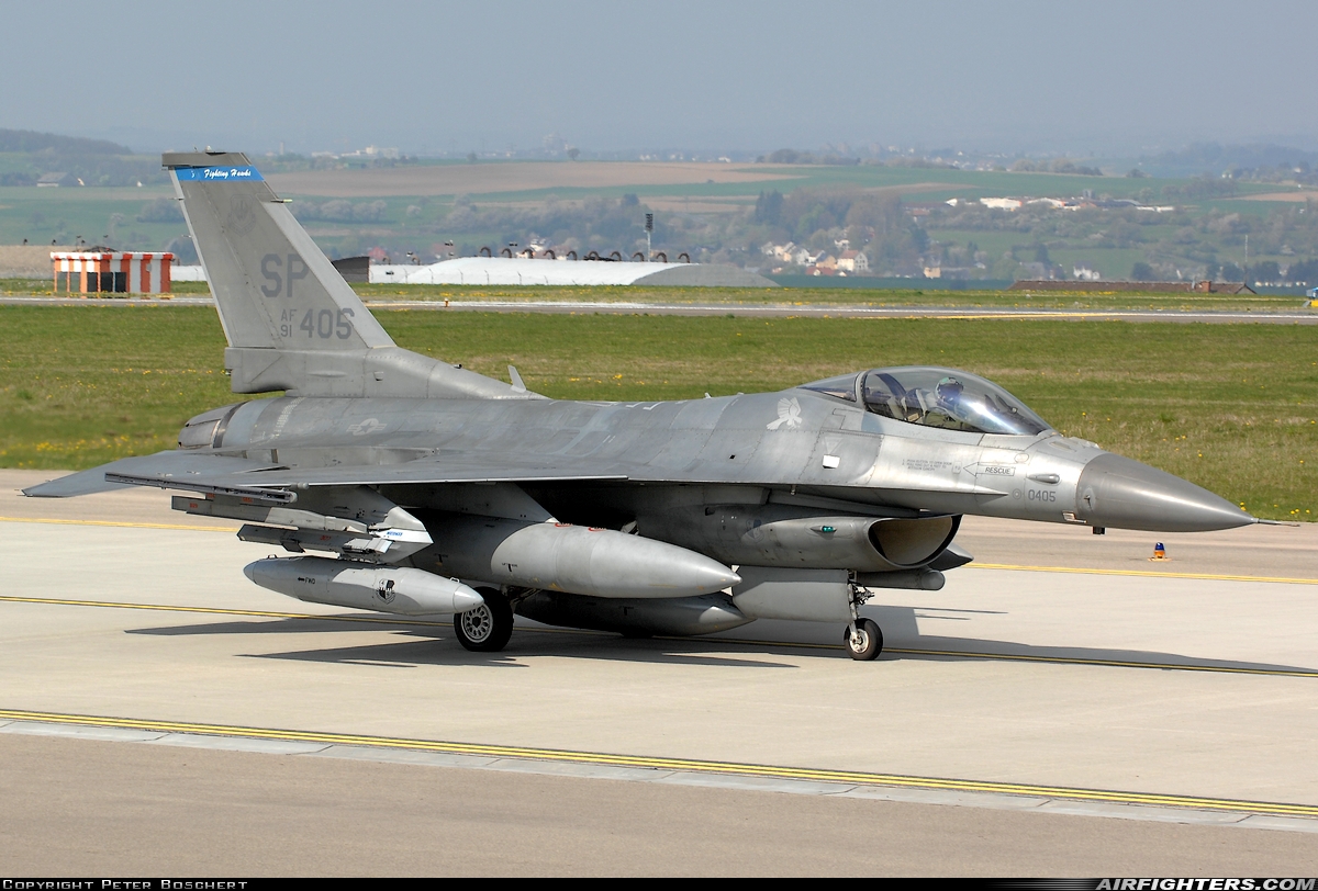 USA - Air Force General Dynamics F-16C Fighting Falcon 91-0405 at Spangdahlem (SPM / ETAD), Germany