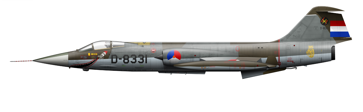 profile of F-104 Starfighter, D-8331, Sharkmouth