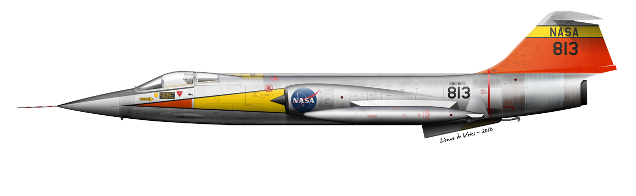 profile of NASA F-104N Starfighter 813