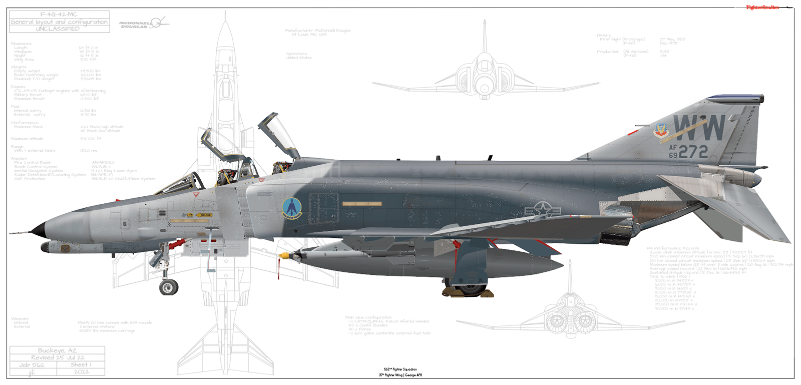 USAF F-4G 69-0272 Phantom II Profile
