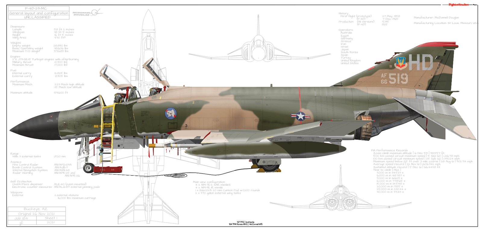 USAF F-4D 66-0519 Phantom II Profile